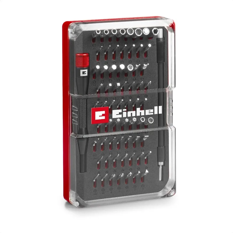 115030 115030 Bitset 66-delig Kruiskop Phillips, Plat, T-profiel, Inbus Incl. bithouder en schroevendraaier de Einhell – image du produit