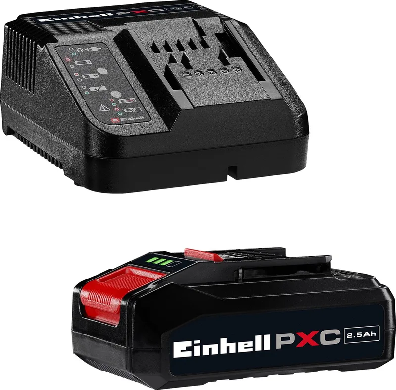 18 V/2.5 Ah Power X-Change starter kit - 1x 2.5 Ah Accu en snellader - universeel voor alle Power X-Change machines van Einhell – productafbeelding