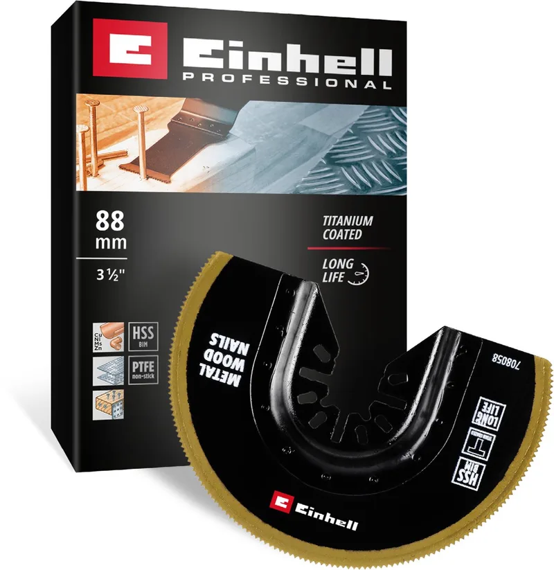 708058 Sägeblatt halbr. BIM-TI, 88mm Bimetaal Invalzaagblad 88 mm 1 stuk(s) von Einhell – Produktbild