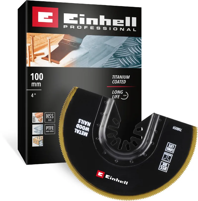 708059 Sägeblatt halbr. BIM-TI 100mm Bimetaal Invalzaagblad 100 mm 1 stuk(s) de Einhell – image du produit