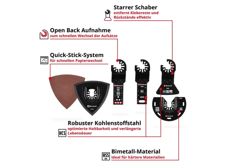 708117 17-tlg SB Bimetaal Multitool toebehorenset 1 stuk(s) van Einhell – productafbeelding 2 van 5