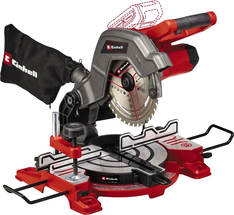 Accu Afkort-/Verstekzaag TE-MS 18/8 Li Solo - Power X-Change - 18 V/Li-ion - Ø216 mm - Incl. 40 tands zaagblad - Excl. accu en lader von Einhell – Produktbild