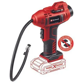 Accu Auto Compressor CE-CC 18 Li Solo - Power X-Change - 18 V/Li-ion - Lengte slang: 0,6 m - Max. Luchtafgifte: 12 l/min - Max. Werkdruk: 11 bar - Digitale manometer - Incl. 3-delige adapterset - Excl. accu en lader van Einhell, Rood – productafbeelding 6 van 6