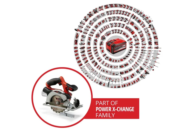 TE-CS 18/150 Li - Solo Scie circulaire portative sans fil Profondeur de coupe max. (90°) 48 mm sans batterie, + accessoires 18 V de Einhell – image du produit 2 sur 5