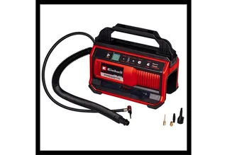 Accu Compressor PRESSITO 18/25 Li Solo - Power X-Change - 18 V/Li-Ion - Aanzuigcapaciteit Hogedruk-/Lagedrukpomp: 25/360 l/min - Max. werkdruk hogedrukpomp: 11 bar - Incl. 3-delige adapterset - Excl. accu en lader van Einhell, Rood – productafbeelding 4 van 5