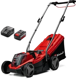 Accu Grasmaaier GE-CM 18/33 Li Kit - Power X-Change - 18 V/Li-Ion - Maaibreedte: 33 cm - Aanbevolen gazonoppervlakte: tot 200 m² - 30 L opvangzak - Maaihoogte: 25-65 mm - Incl. 4.0 Ah Accu en lader van Einhell – productafbeelding 1 van 5
