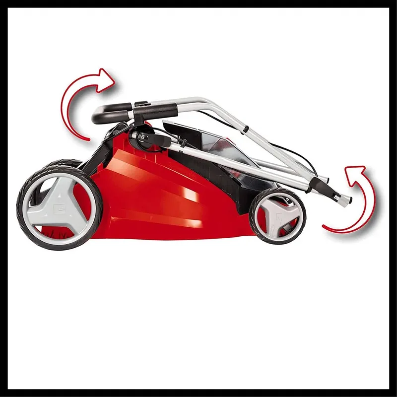 Accu Grasmaaier GE-CM 43 Li M Kit - Power X-Change - 36 V/Li-ion - Maaibreedte 43 cm - Aanbevolen gazonoppervlakte: tot 600 m² - 63 L opvangbak - Maaihoogte: 25-75 mm - Incl. 2x 4.0Ah accu + 2x oplader van Einhell – productafbeelding 3 van 6