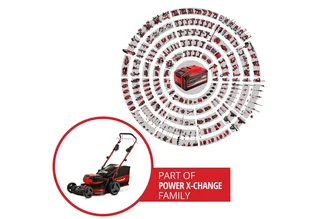 Accu Grasmaaier GP-CM 36/47 S HW Li Kit - Power X-Change - 36 V/Li-ion - Maaibreedte: 47 cm - Aanbevolen gazonoppervlakte: tot 700 m² - Zelfrijdend - Mulching functie - Incl. 4x 4,0 Ah accu en 2x Twincharger by Einhell – product image 2 of 4