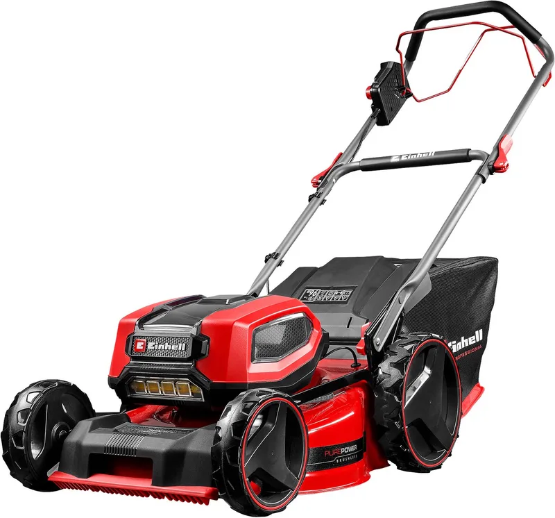 Accu Grasmaaier GP-CM 36/47 S Li BL Kit - Power X-Change - 36 V/Li-ion - Maaibreedte: 47 cm - Aanbevolen gazonoppervlakte: tot 700 m² - 65 L opvangzak - Maaihoogte: 25-80 mm - Incl. 4x 4.0 Ah Accu en 2x DUO-lader by Einhell – product image 1 of 4