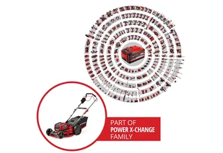 Accu Grasmaaier GP-CM 36/52 S BL Li Kit - Power X-Change - 36 V/Li-ion - Maaibreedte: 52 cm - Aanbevolen gazonoppervlakte: tot 1200 m² - 65 L opvangzak - Maaihoogte: 25-80 mm - Incl. 4x 5.2 Ah Accu en 2x DUO-lader de Einhell – image du produit 2 sur 4