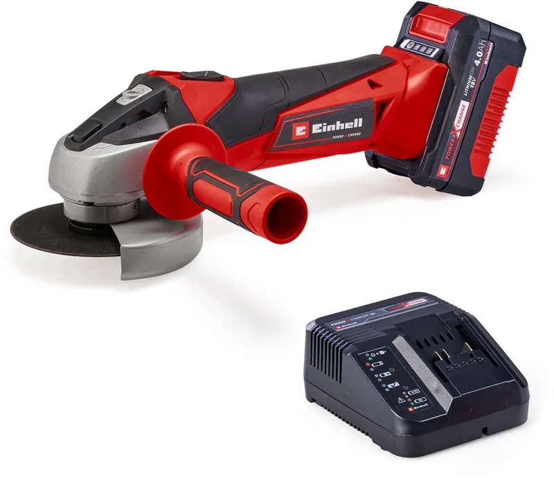 Accu Haakse Slijper TC-AG 18/115 Li Kit - Power X-Change - 18 V/Li-ion - Ø115 mm - 8.500 t/min - Max. Snijdiepte: 28 mm - Incl. 1x 4.0 Ah Accu en Lader de Einhell – image du produit 1 sur 4