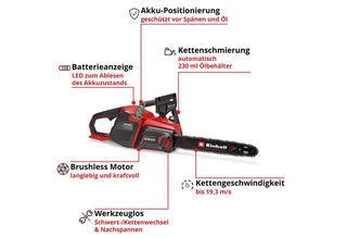 Accu Kettingzaag GP-LC 36/40 Li BL Solo - Power X-Change - 36 V/Li-ion - Koolborstelloze motor - Zwaardlengte: 40 cm - Max. Zaaglengte: 38 cm - Excl. accu en lader by Einhell – product image 3 of 4
