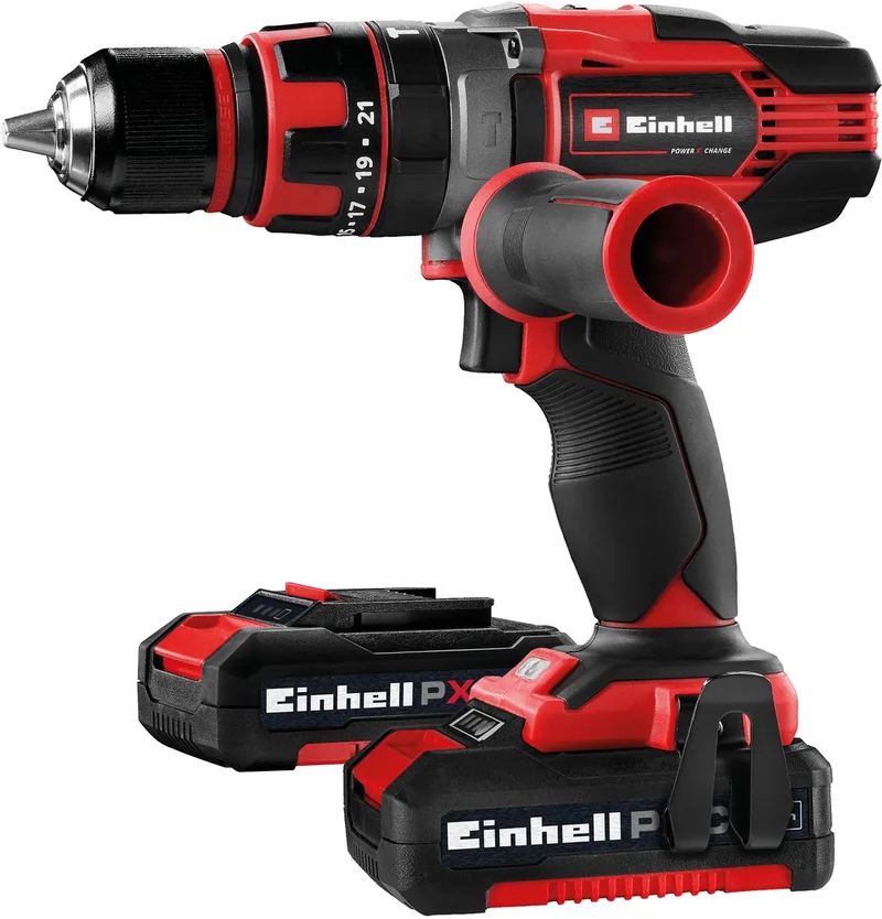 Accu Klopboor-/ Schroefmachine TE-CD 18/48 Li-i Kit - Power X-Change - 18 V/Li-Ion - Met impactfunctie - 2 snelheden - 48 Nm - Incl. 2x 2,0 Ah accu en lader by Einhell – product image