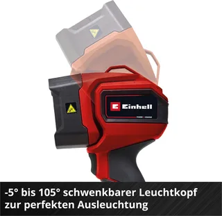 Accu Lamp TC-CL 18/350 Li Solo - Power X-Change - 18 V/Li-ion - 350 lm - 7000 K - 1 LED - Excl. accu en lader von Einhell, Rot – Produktbild 5 von 5