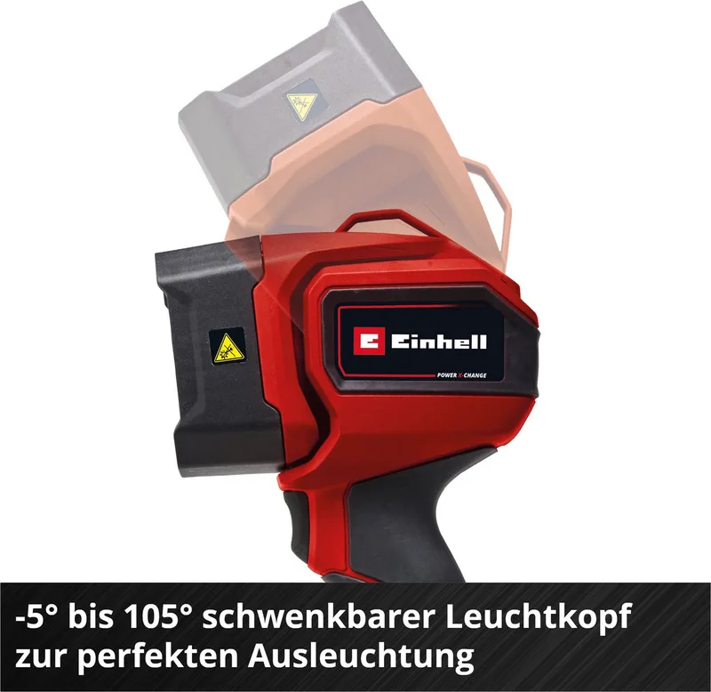 Accu Lamp TC-CL 18/350 Li Solo - Power X-Change - 18 V/Li-ion - 350 lm - 7000 K - 1 LED - Excl. accu en lader von Einhell, Rot – Produktbild 5 von 5