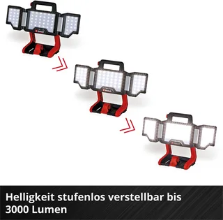 Accu Lamp TP-CL 18/3000 Li Set Solo - Power X-Change - 18 V/Li-ion - 3000 lm - 5700 K - 60 LED's - 270° lichtbereik - Incl. statief - Excl. accu en lader de Einhell, Rouge – image du produit 5 sur 5