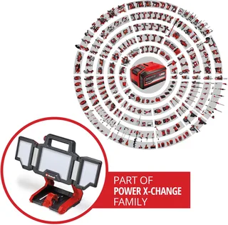 Accu Lamp TP-CL 18/3000 Li Solo - Power X-Change - 18 V/Li-ion - 3000 lm - 5700 K - 60 LED's - 270° lichtbereik - Excl. accu en lader de Einhell, Rouge – image du produit 3 sur 5
