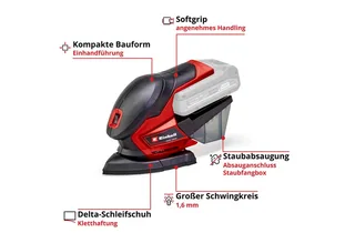 Accu Multischuurmachine TE-OS 18/150 Li Solo - Power X-Change - 18 V/Li-ion - Schuuroppervlak: 150 x 150 x 100 mm - Excl. accu en lader by Einhell – product image 3 of 4