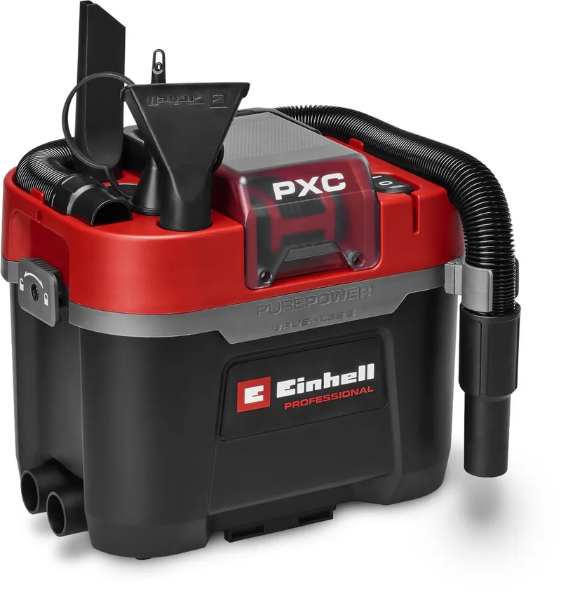 Accu Nat-/Droogzuiger TP-VC 18/10 Li BL L Solo - Power X-Change - 18 V/Li-ion - 10 L - 180 mbar - Slanglengte/-diameter: 1,8 m/36 mm - Excl. accu en lader von Einhell – Produktbild