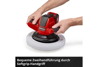 Accu Polijstmachine CE-CB 18/254 Li Solo - Power X-Change - 18 V/Li-Ion - 2.500 t/min - Ø254 mm - Incl. 2x Polijstdoek (1x textiel, 1x synthetisch) - Excl. accu en lader van Einhell – productafbeelding 4 van 5