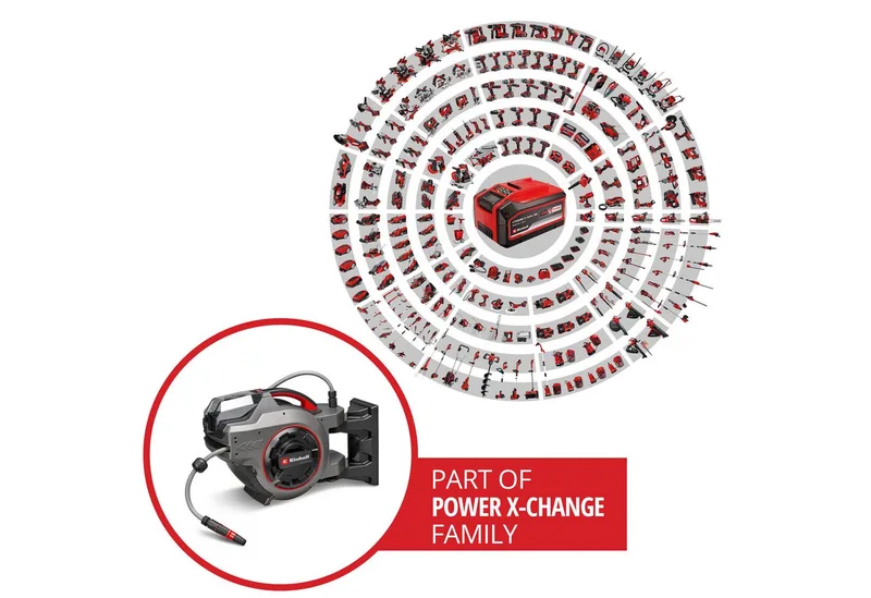 Accu Slanghaspel GE-HR 18/30-1 Li Solo - Power X-Change - 18 V/Li-ion - 30 meter + 1,5 meter - Automatisch slang oprollen - 180° Draaibaar - Excl. accu en lader fra Einhell – produktbillede 3 af 5