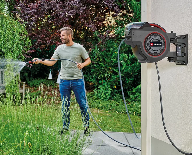 Accu Slanghaspel GE-HR 18/30-1 Li Solo - Power X-Change - 18 V/Li-ion - 30 meter + 1,5 meter - Automatisch slang oprollen - 180° Draaibaar - Excl. accu en lader fra Einhell – produktbillede 2 af 5