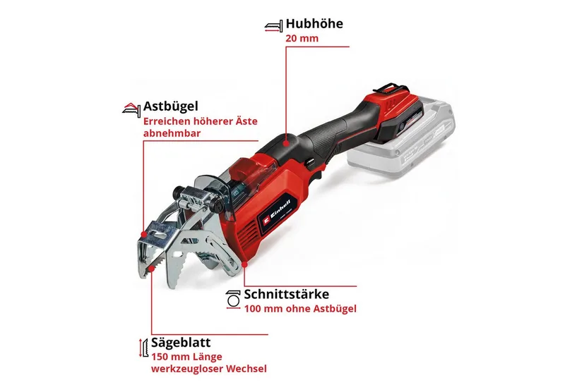 Einhell 3408290 GE-GS 18/150 Li-Solol Power X-Change sans fil Elagueur 150 mm de Einhell – image du produit 3 sur 5