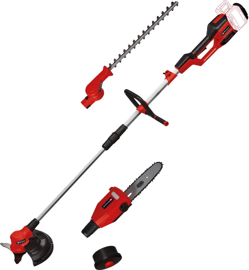 Accu Tuin-Multitool GE-LM 36/4in1 Li BL Solo - Power X-Change - 36 V/Li-Ion - Koolborstelloze motor - 4-functies: Kettingzaag/Heggenschaar/Trimmer met Mes en Trimmer met Draad - Excl. accu en lader by Einhell – product image 1 of 5