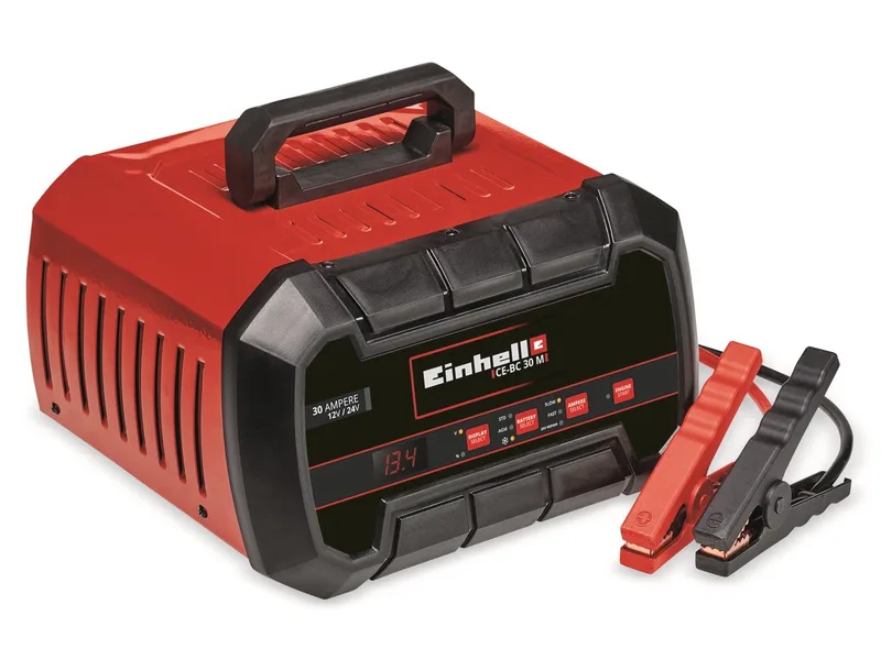 Acculader/Starter CE-BC 30 M - Laadvoltage: 12/24 V - Max. Laadstroom 12/24 V: 15/30 A - Accu's van min. 3 tot max. 600 Ah - Starthulp: 100 A (5 sec) - Geschikt voor Gel, AGM, Onderhoudsvrije loodzuur accu's by Einhell – product image