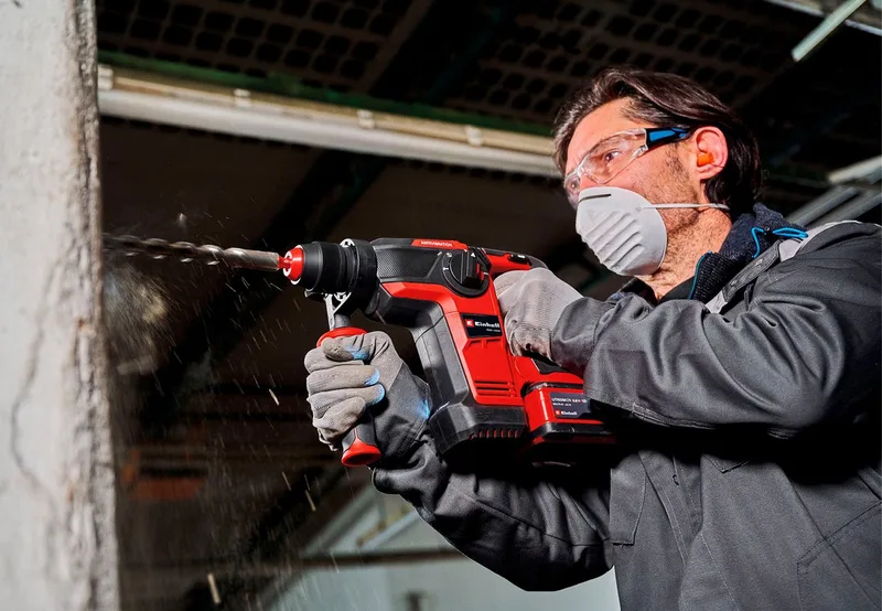 Akku-Bohrhammer TP-HD 18/26 Li BL - Solo, max. 1200 U/min, Power X-Change, ohne Akku und Ladegerät, Inkl. Aufbewahrungskoffer von Einhell, Rot – Produktbild 2 von 5