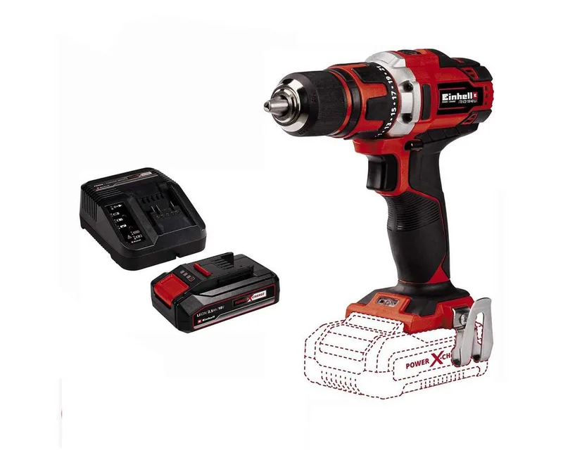 Akku-Bohrschrauber Bohrschrauber TE-CD 18/40 Li- 18 V, 40 Nm mit Akku 2.5 Ah + Ladegerät de Einhell – image du produit 1 sur 5