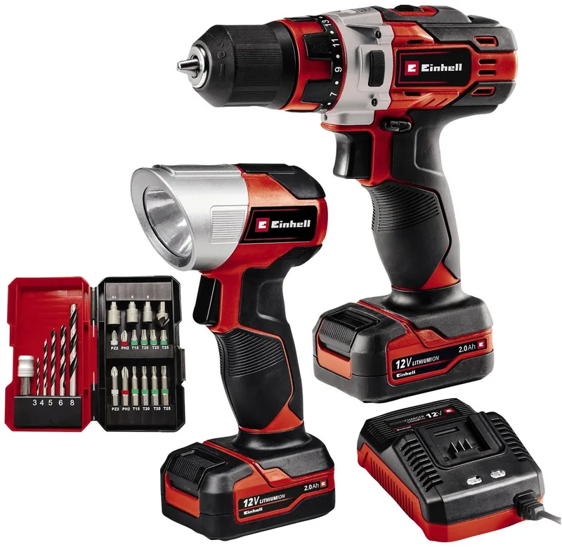 Akku-Bohrschrauber TE-CD 12/1 Li +22+CL (2x2.0Ah), max. 1400 U/min, (Set), inkl. 2 Akkus und Ladegerät von Einhell – Produktbild 1 von 5