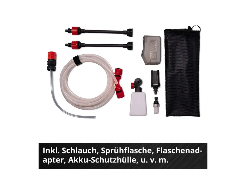 Akku-Druckreiniger Hypresso 18/24-1, Druck max: 24 bar, Fördermenge max: 240 l/h, inkl. Akku 18V/2,5Ah und Ladegerät von Einhell, Rot – Produktbild 5 von 5