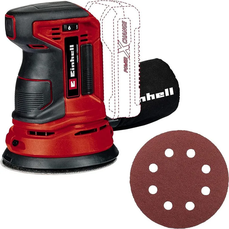Akku-Exzenterschleifer Exzenterschleifer TE-RS 18V +2.5 Ah Akku + Extra 6tlg Schleifblattset de Einhell – image du produit 4 sur 5