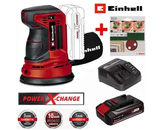 Akku-Exzenterschleifer Exzenterschleifer TE-RS 18V +2.5 Ah Akku + Extra 6tlg Schleifblattset de Einhell – image du produit 2 sur 5