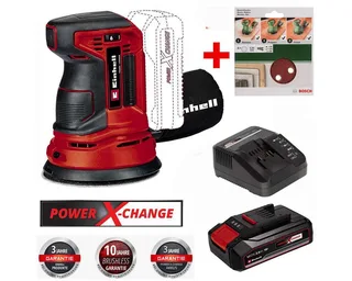 Akku-Exzenterschleifer Exzenterschleifer TE-RS 18V +2.5 Ah Akku + Extra 6tlg Schleifblattset de Einhell – image du produit 3 sur 5