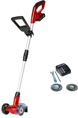 Akku-Fugenbürste GC-CC 18 Li Kit, 10 cm Bürstendurchmesser, inkl. Akku 18V/2,0 Ah, Ladegerät, Stahl- und Nylonbürste von Einhell, Rot – Produktbild 1 von 5