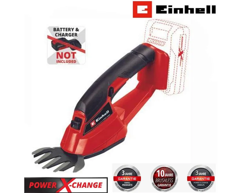 Akku-Gras- und Strauchscherenset Akku Grasschere GC-AGS 18 Li- 18V,ohne Akku, Ladegerät X-Change von Einhell – Produktbild 3 von 3