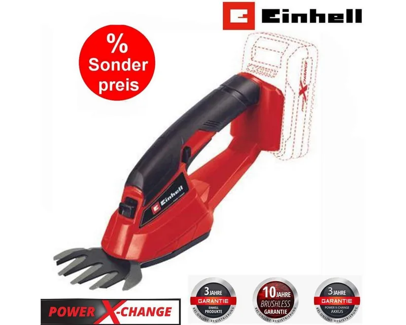 Akku-Gras- und Strauchscherenset Akku Grasschere GC-AGS 18 Li- 18V,ohne Akku, Ladegerät X-Change von Einhell – Produktbild 2 von 3