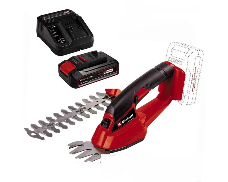 Akku-Gras- und Strauchscherenset Strauchschere GC-CG 18 Li- 18 V mit 2.5 Ah Akku + Ladegerät by Einhell – product image