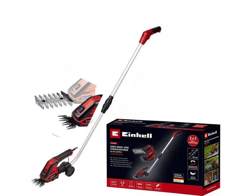 Akku-Gras- und Strauchscherenset Strauchschere GC-CG 3,6/70 Li 3,6 V, 2,0 AhTelestkopstiel by Einhell – product image 1 of 4