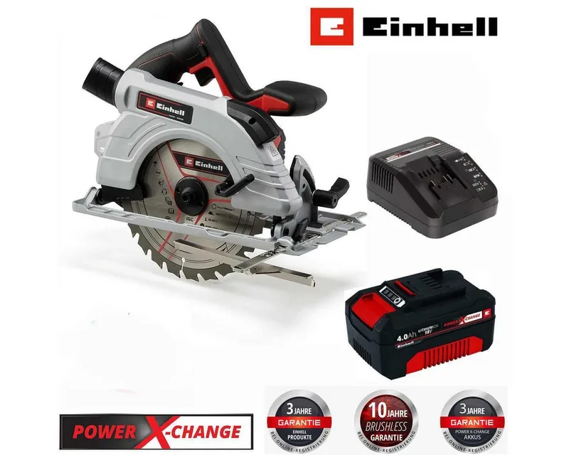 Akku-Handkreissäge Einhell Handkreissäge TE-CS 18/150 Li - 18V mit Akku 4.0 Ah, Ladegerät de Einhell – image du produit 3 sur 4