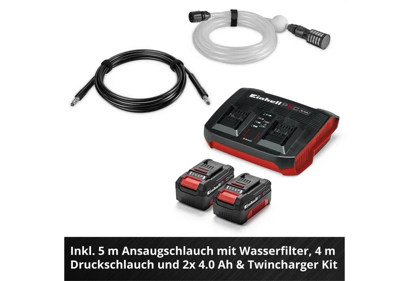 Akku-Hochdruckreiniger HYPRESSO 36/105 (2x4,0 Ah), Druck max: 70 bar, Fördermenge max: 270 l/h, inkl. Akku und Ladegerät de Einhell, Rouge, Noir – image du produit 5 sur 5