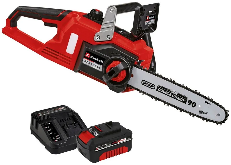 Akku-Kettensäge FORTEXXA 18/30 (1x 4,0Ah), 30 cm Schwertlänge, Set, 6-tlg., Einhell Power X‐Change Akku-System de Einhell, Rouge – image du produit 1 sur 5