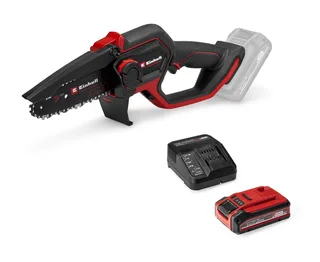 Akku-Kettensäge PROFESSIONAL Akku-Astkettensäge »GP-PS 18/20 Li BL« (1x4,0Ah), 19,2 cm Schwertlänge, Inkl. Akku und Ladegerät fra Einhell, Rød, Sort – produktbillede 1 af 2