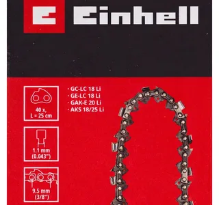 Akku-Kettensäge Sägekette 25cm, 3/8", 40 TG, 1,1 mm GE-LC 18/25 Li, GE-LC 18/25 Li de Einhell – image du produit 1 sur 4