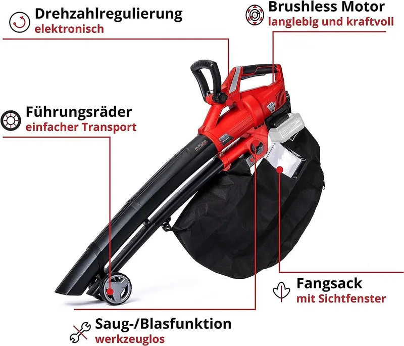 Akku-Laubbläser Einhell Laubsauger Laubbläser GE-CL 36 Li E-36V 2x 18V Akku, Ladegerät van Einhell – productafbeelding 3 van 5