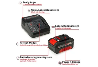 Akku-Laubbläser PROFESSIONAL GP-LB 36/270 Li E (2x4,0 Ah), mit Blasaufsatz, 2x Akku 18V 4,0Ah und 2x Ladegerät PXC Starter Kit C1 von Einhell, Rot, Schwarz – Produktbild 4 von 5