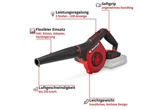 Akku-Laubbläser TE-CB 18/270 Li - Solo, ohne Akku und Ladegerät by Einhell, Red, Black – product image 3 of 4