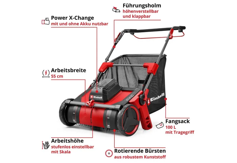 Akku-Laubsauger GE-GC 18/55 Li E-Solo de Einhell – image du produit 3 sur 5